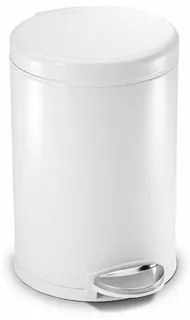 Simplehuman Coș rotund cu pedală 4,5 l, alb