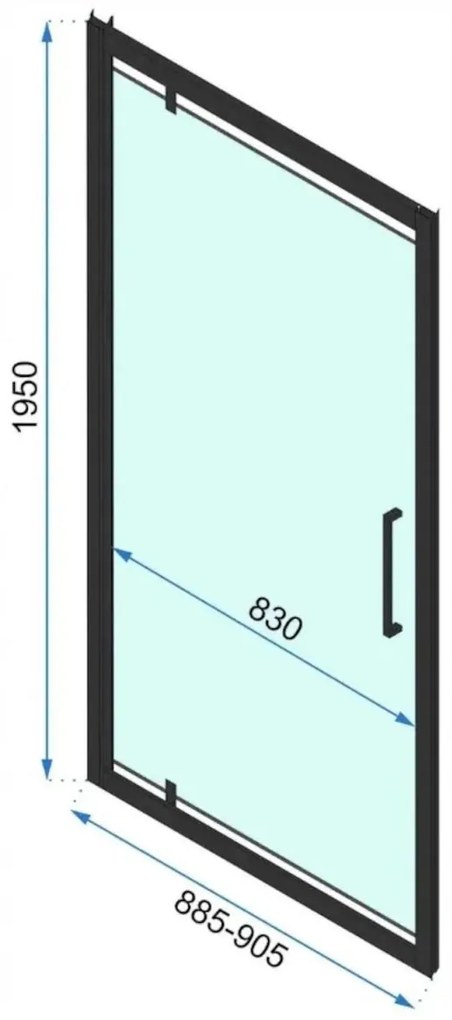 Rea Rapid Swing usi de dus 90 cm inclinabila auriu periat sticla transparenta REA-K2502
