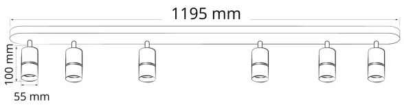 Spot BAMBOO 6xGU10/10W/230V negru