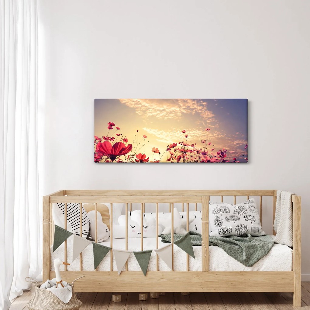 Tablou - Lunca cu flori (120x50 cm)