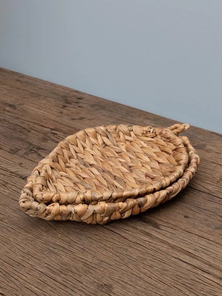 Set 2 cosuri decorative, in forma de fruza, din zambila de apa, Leaf