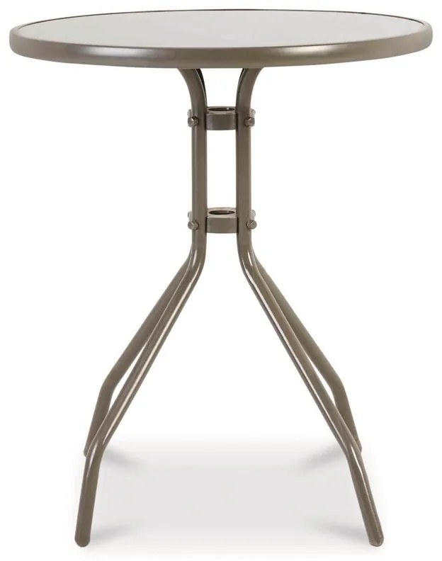 Masa metalica rotunda 70x70 cm Inox/Sticla