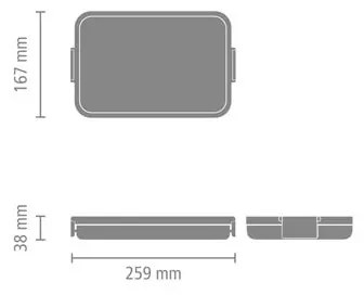 Cutie pentru sandwich Brabantia Make&Take 1006284, 1.1 L, Pana la 2 sandwich-uri, Fara BPA, Gri închis