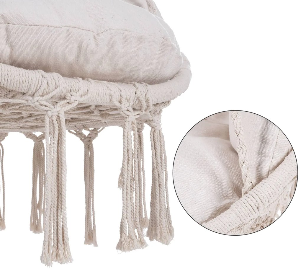 Deuba Scaun suspendat 80x60x140cm - culoare crem