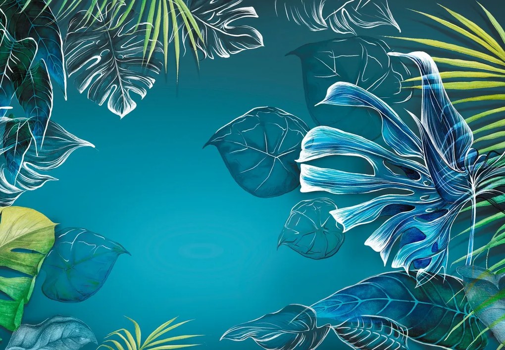 Fototapet - Frunzele plantelor tropicale (147x102 cm)