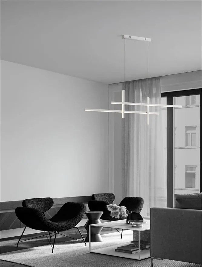 Lustra suspendata LED design modern ANTAMA alb