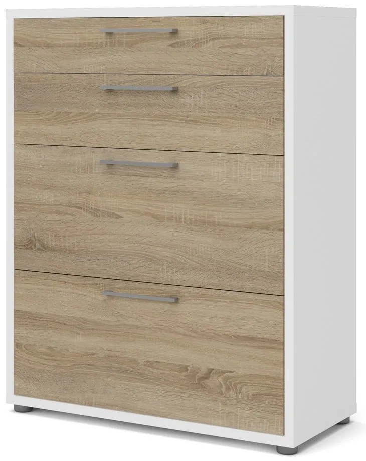 Bibliotecă modulară albă/cu aspect de lemn de stejar 89x113 cm Prima – Tvilum