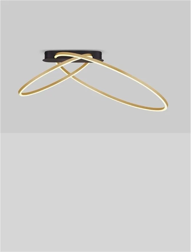 Lustra LED aplicata design modern minimalist KIKLOS auriu/negru