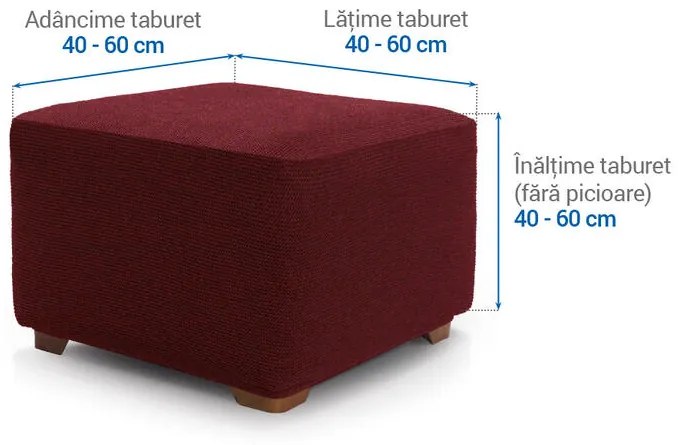 Huse super elastice HARMONIA bordo taburet (40 - 60 cm)