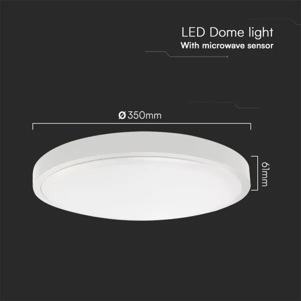 LED plafonieră baie cu senzor LED/24W/230V IP44 3000K Ø35 cm + DO