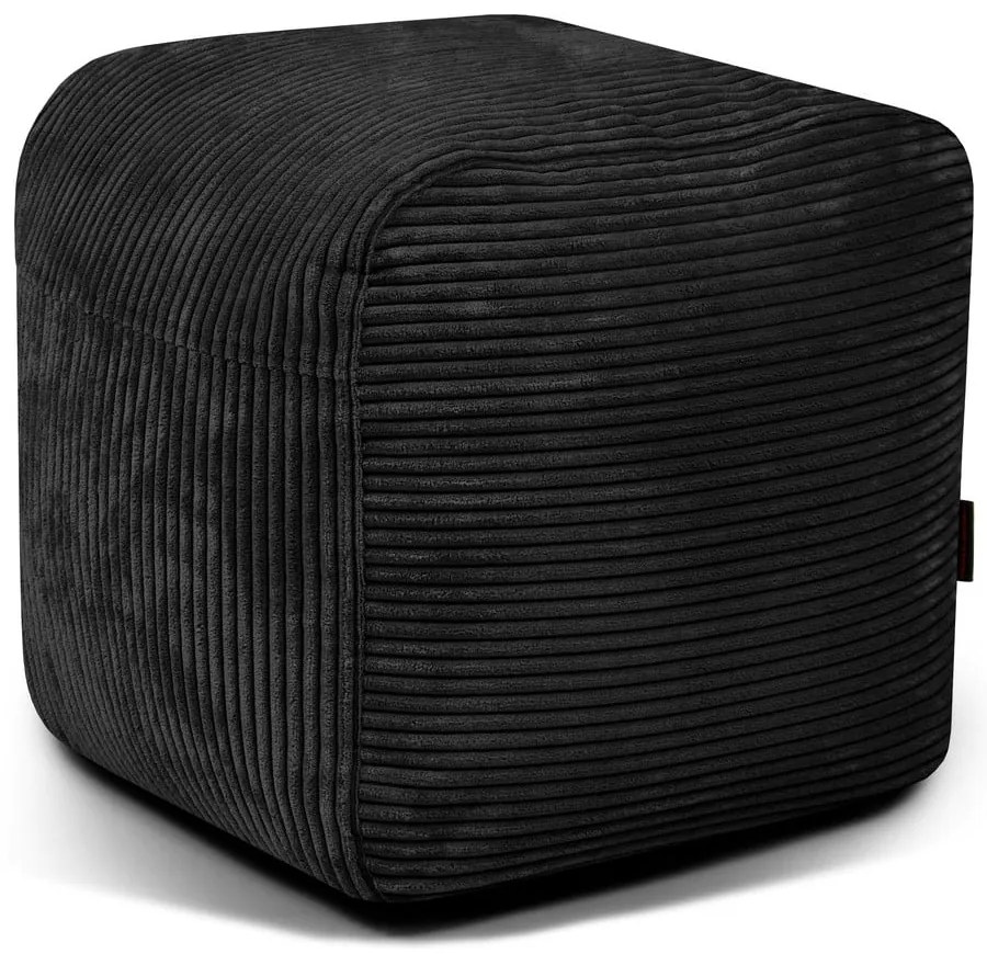 Fotoliu bean bag negru cu tapițerie din catifea reiată Plus 50 Lounge – SLOWDOWN