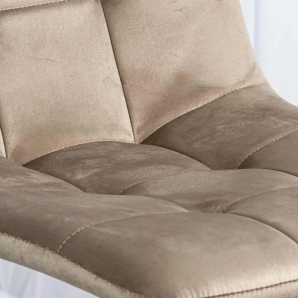 Scaun living din catifea cu picioare metalice BUC 211 bej