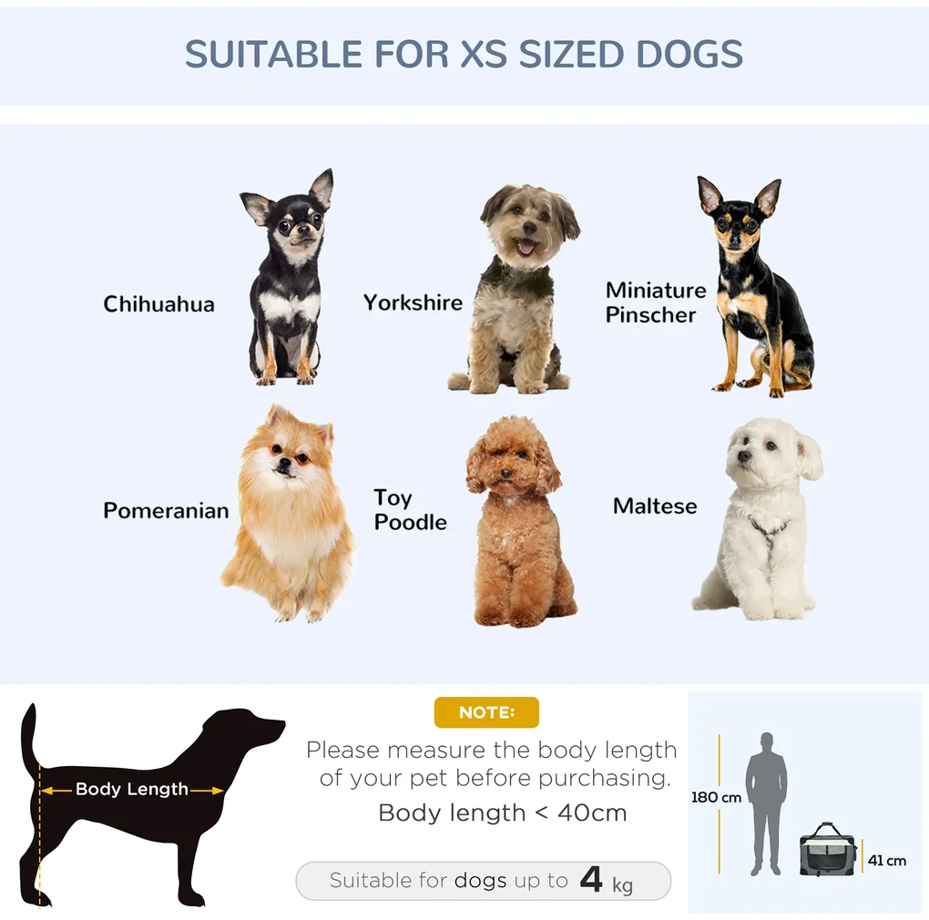 Transportor pliabil pentru animale de companie PawHut, 60cm, gri | AOSOM RO