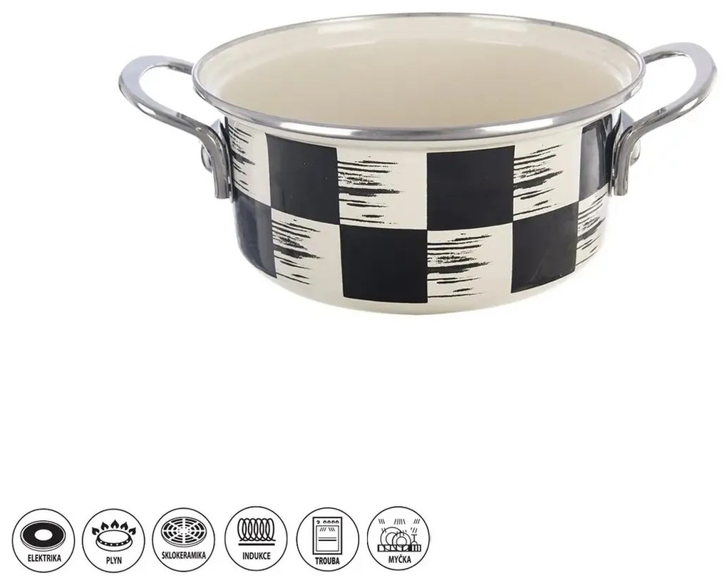 Orion Casserole smaltată Șah Lem, 1,6 l, diametru18 cm