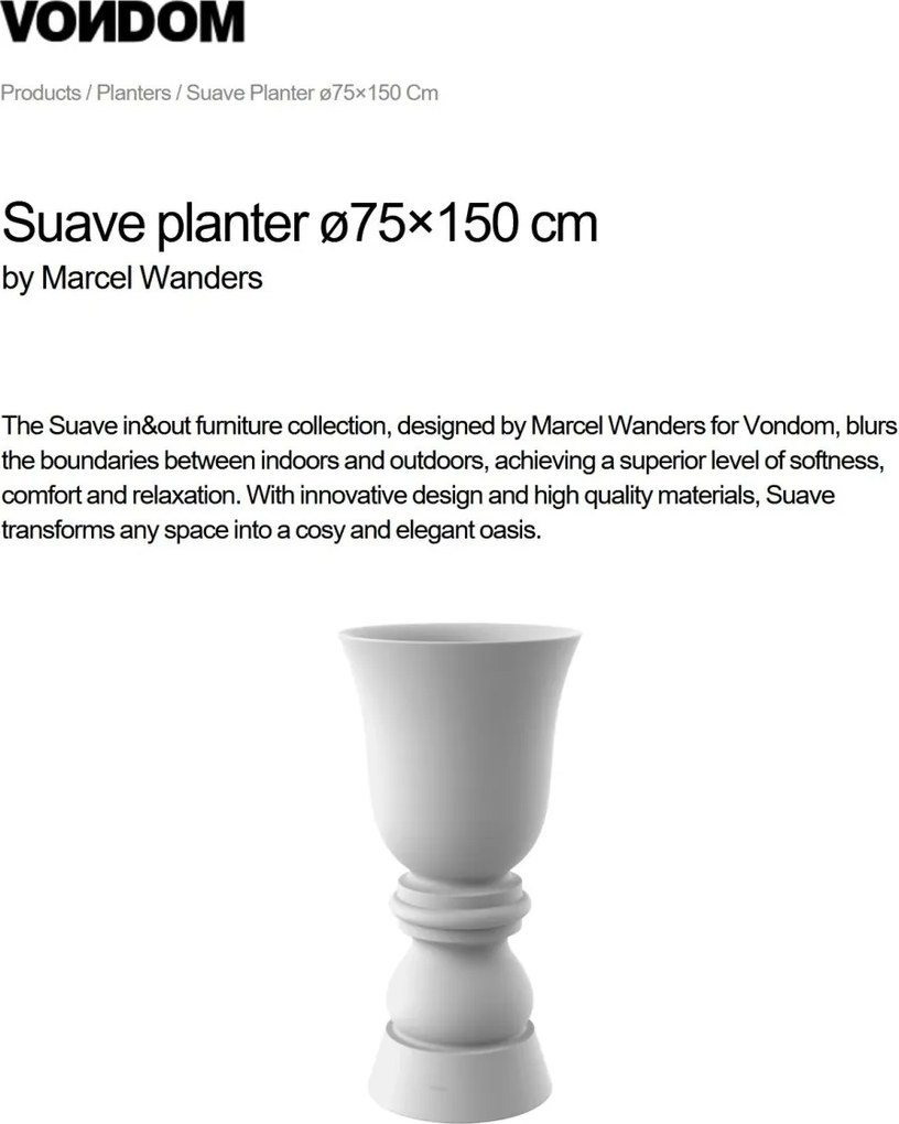 GHIVECI / JARDINIERA DE FLORI SUAVE 75x150cm Vondom