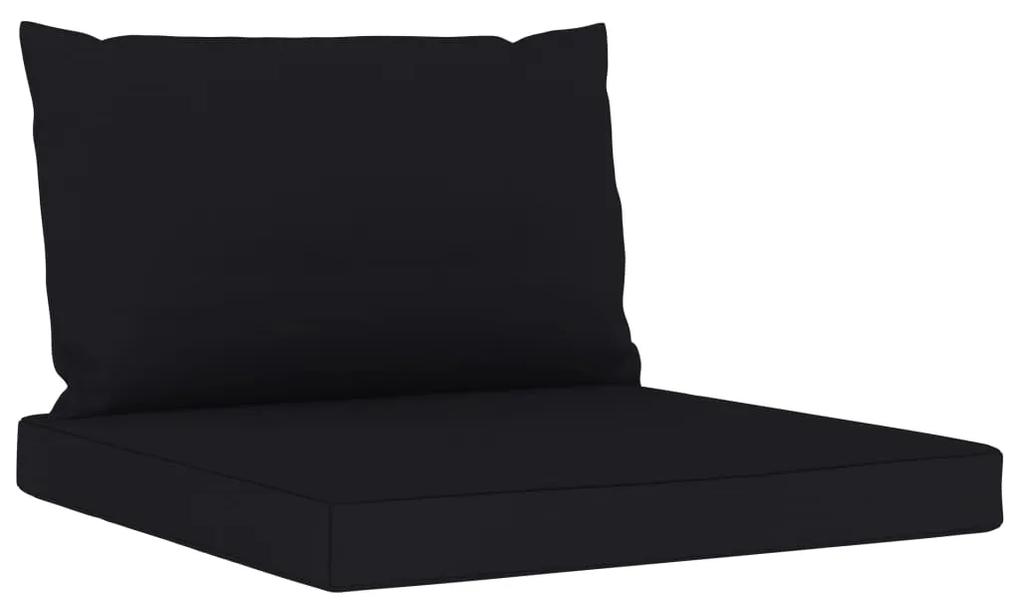 Canapea de gradina cu 4 locuri, perne negre Negru, 4 locuri, 1