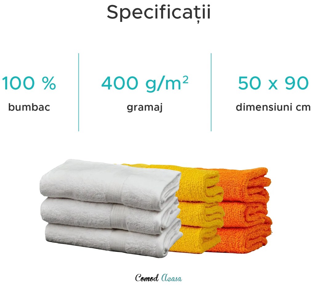 Prosop SOFT 50x90 cm portocaliu, 100% bumbac