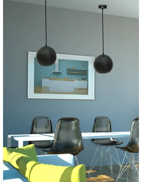 Lustră pe cablu FLEN 1xE27/40W/230V d. 20 cm neagră