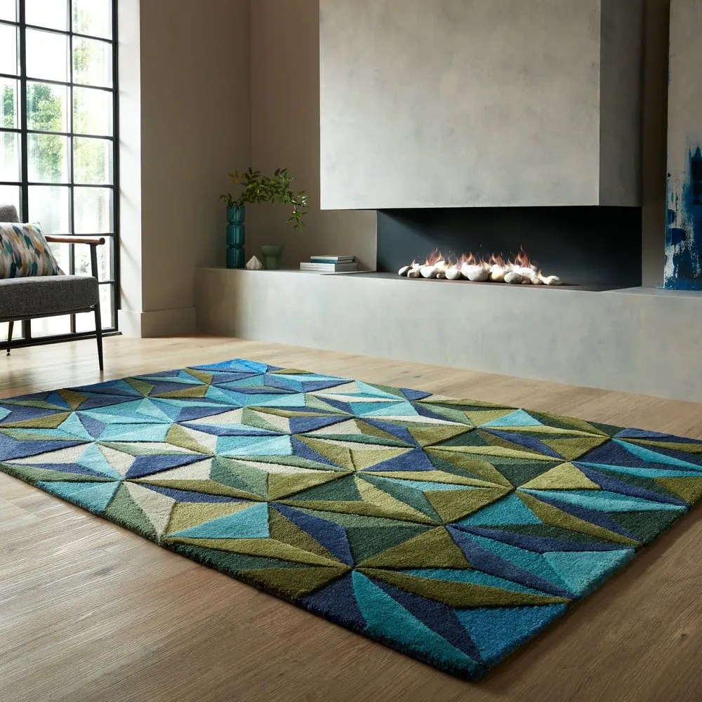 Covor albastru din lână 160x230 cm Reverie – Flair Rugs