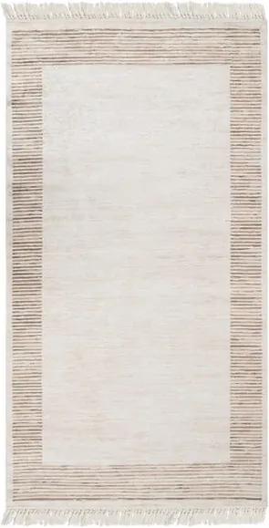 Covor din catifea Deri Makna Dijital Brown, 80 x 200 cm