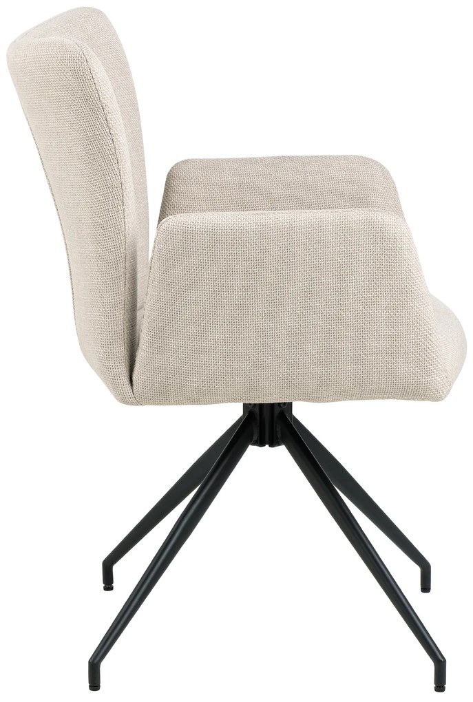 MAZZONI EXPORT SARETTA Bej (material Basel 24) - SCAUN MODERN PIVOTANT TAPIȚAT PENTRU SALON/SUFRAGERIE/BIROU LOFT