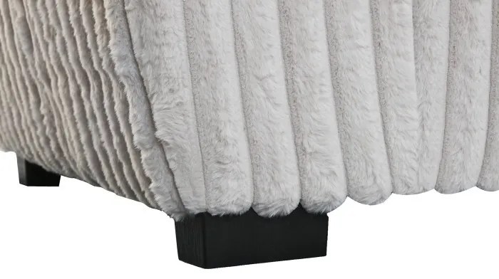 Canapea pufoasa, 3 locuri, bej, din stofa, Myra Pearl