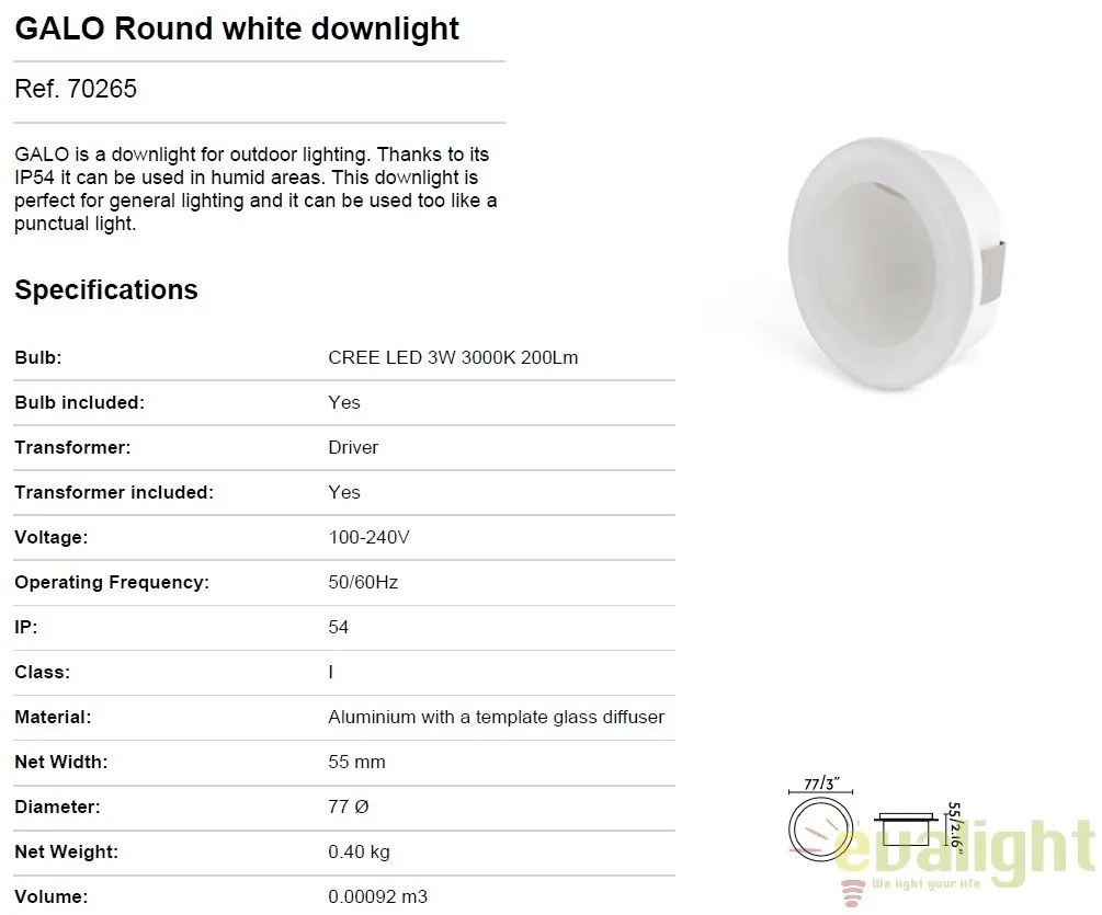 Spot LED incastrabil iluminat exterior GALO Round 70265