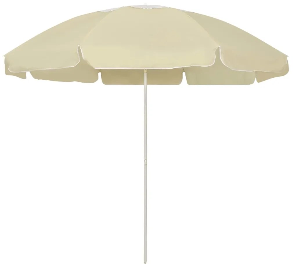 vidaXL Umbrelă de soare de plajă, galben nisipiu, 240 cm