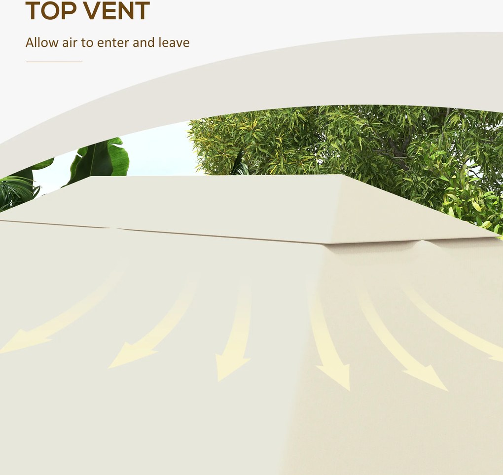 Outsunny Acoperiș de Schimb pentru Foișor 3x4 m, 84C-116, Alb Crem | Aosom Romania