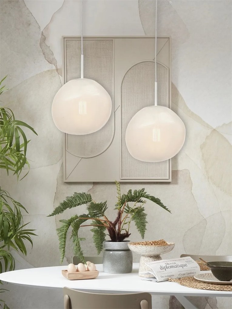 Lustra/Pendul modern design decorativ Helsinki boulder alb