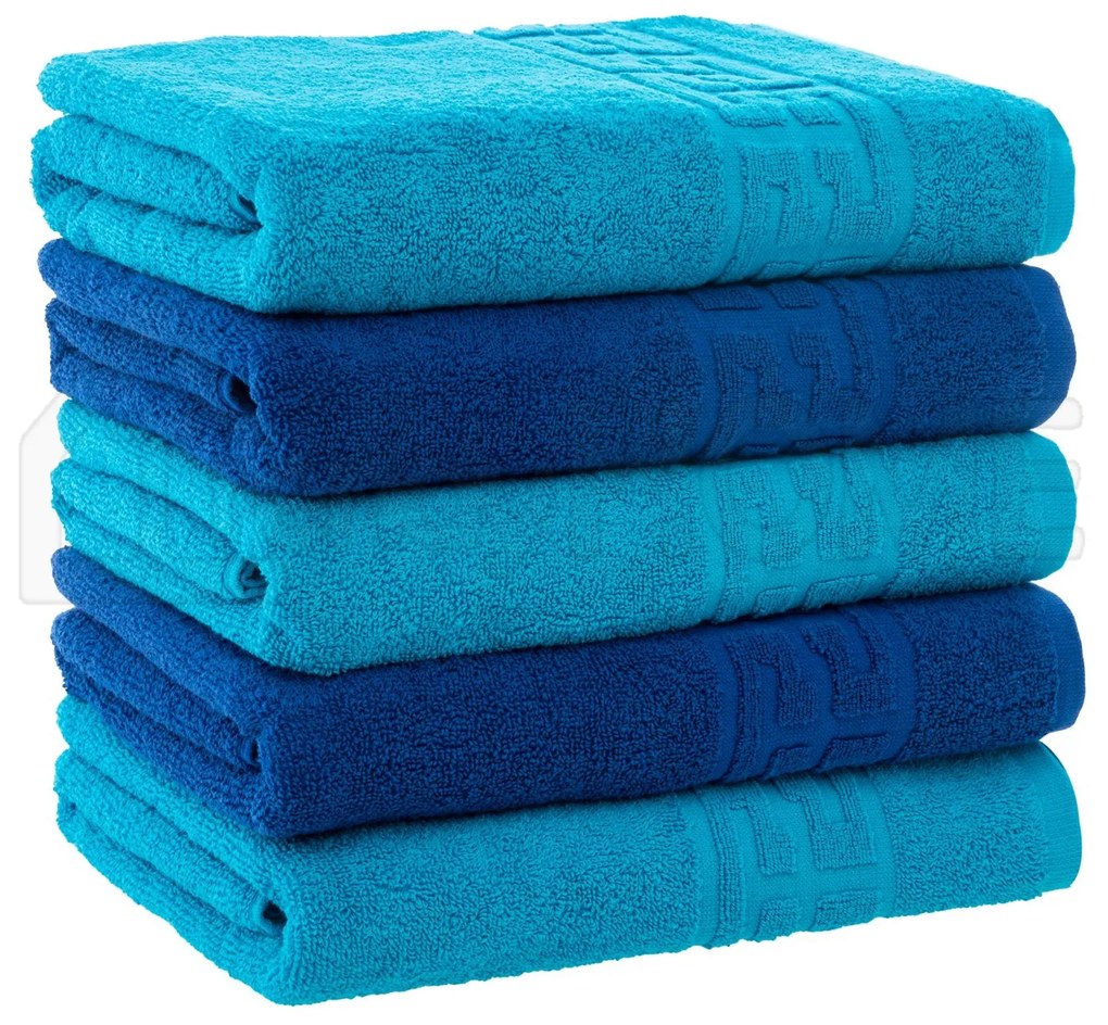 Set 5 Prosoape Baie, Bumbac 100% - Bleu   Albastru