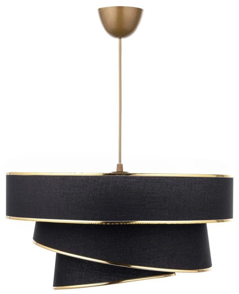 Lustră neagră/aurie cu abajur textil ø 40 cm Couper – Opviq lights