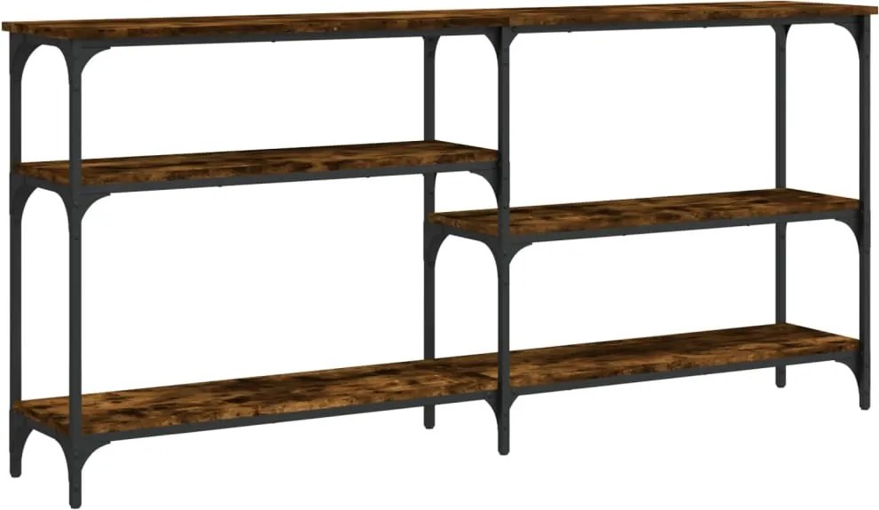 vidaXL Măsuță consolă, stejar fumuriu, 160x29x75 cm, lemn prelucrat