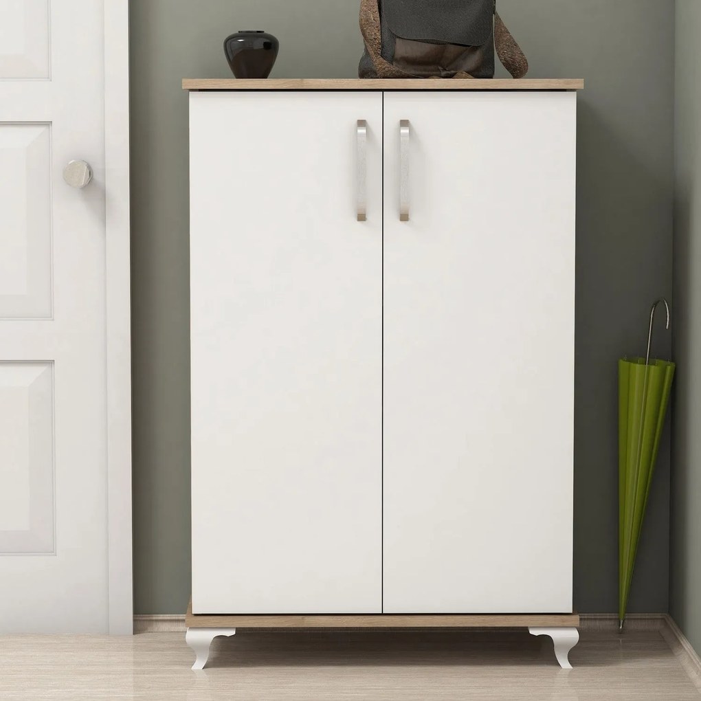 Comodă pentru pantofi Asta - Walnut, White