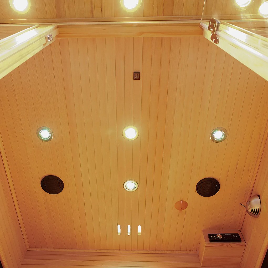 Infračervená sauna/ tepelná kabína Helsinki 150 s triplexným vykurovacím systémom a drevom Hemlock