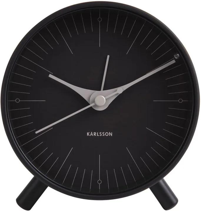 Ceas deșteptător din metal Karlsson Index, ø 11 cm, negru
