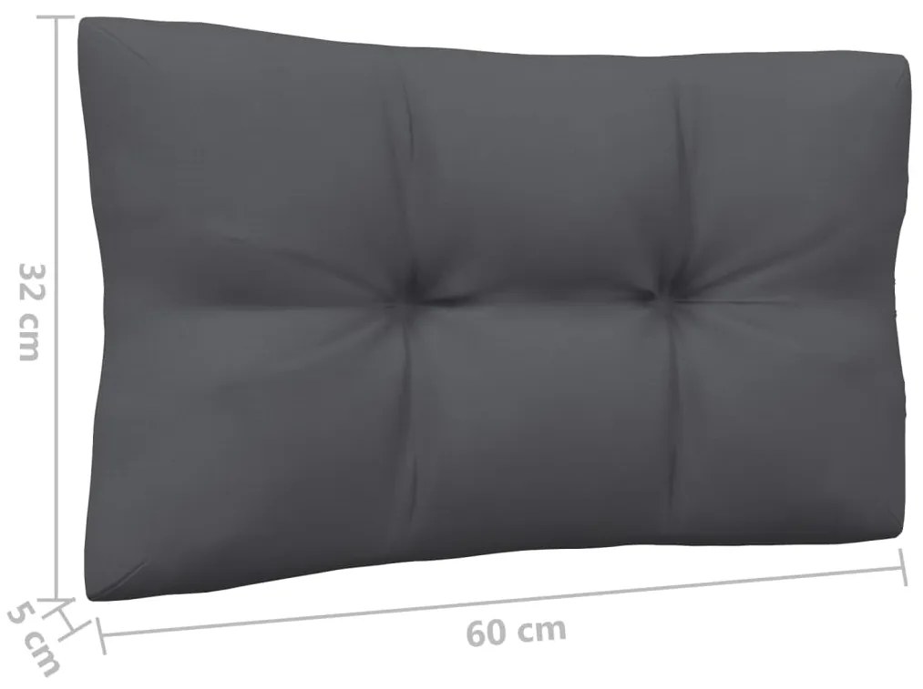 Canapea gradina cu 4 locuri, cu perne antracit, lemn masiv pin 1, Gri