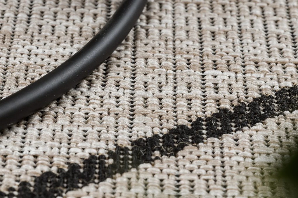 Covor sisal Floorlux 20508 argint si negru Triunghiuri