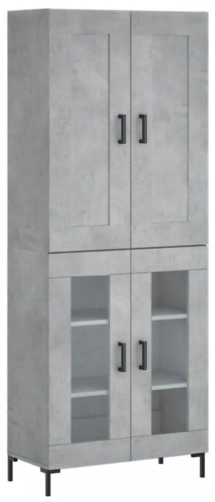 3199621 vidaXL Dulap înalt, gri beton, 69,5x34x180, lemn compozit