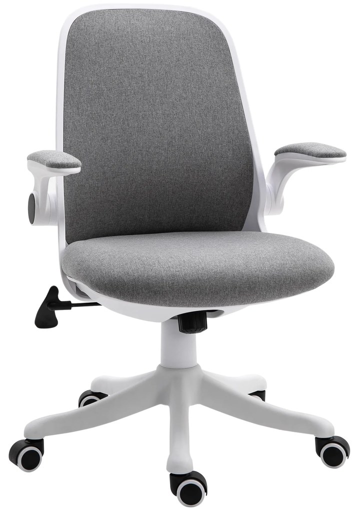 Vinsetto Fotoliu de birou Silla de Escritorio Basculante Altura Ajustable Reposabrazos Elevable 62,5x60x94-104 cm Gris | Aosom Romania