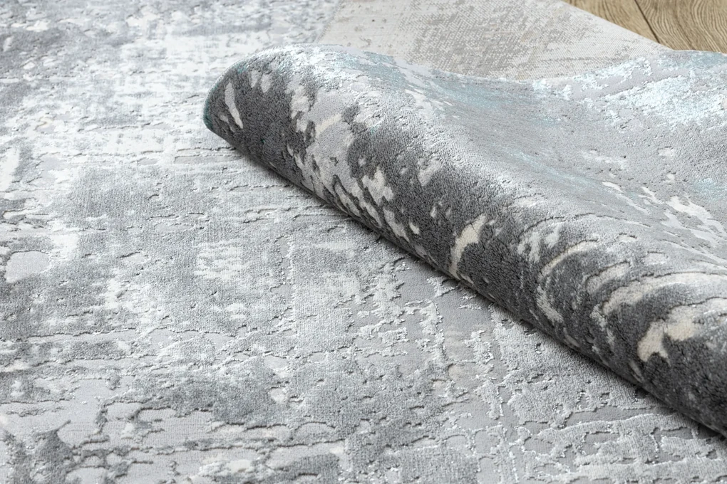Covor CORE W9782 - structural, două niveluri de lână, fildeş / gri