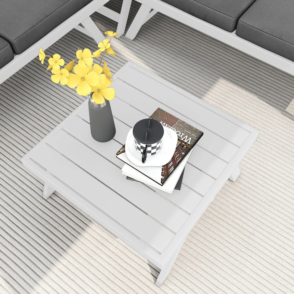 Outsunny Set de mobilier lounge pentru grădină 4 piese, 115 cm x 61 cm x 65 cm, Gri + Alb | Aosom Romania