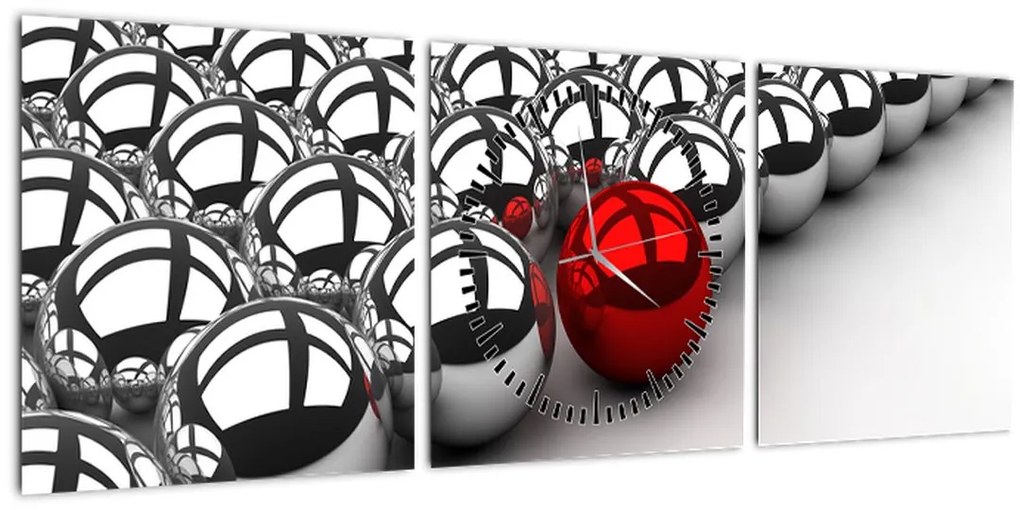 Tablou cu bile lucioase (cu ceas) (90x30 cm)