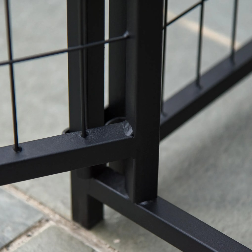 PawHut Chenar exterior cu acoperiș încuietoare pentru câine cadru din metal 120 x 120 x 138cm negru | Aosom Romania