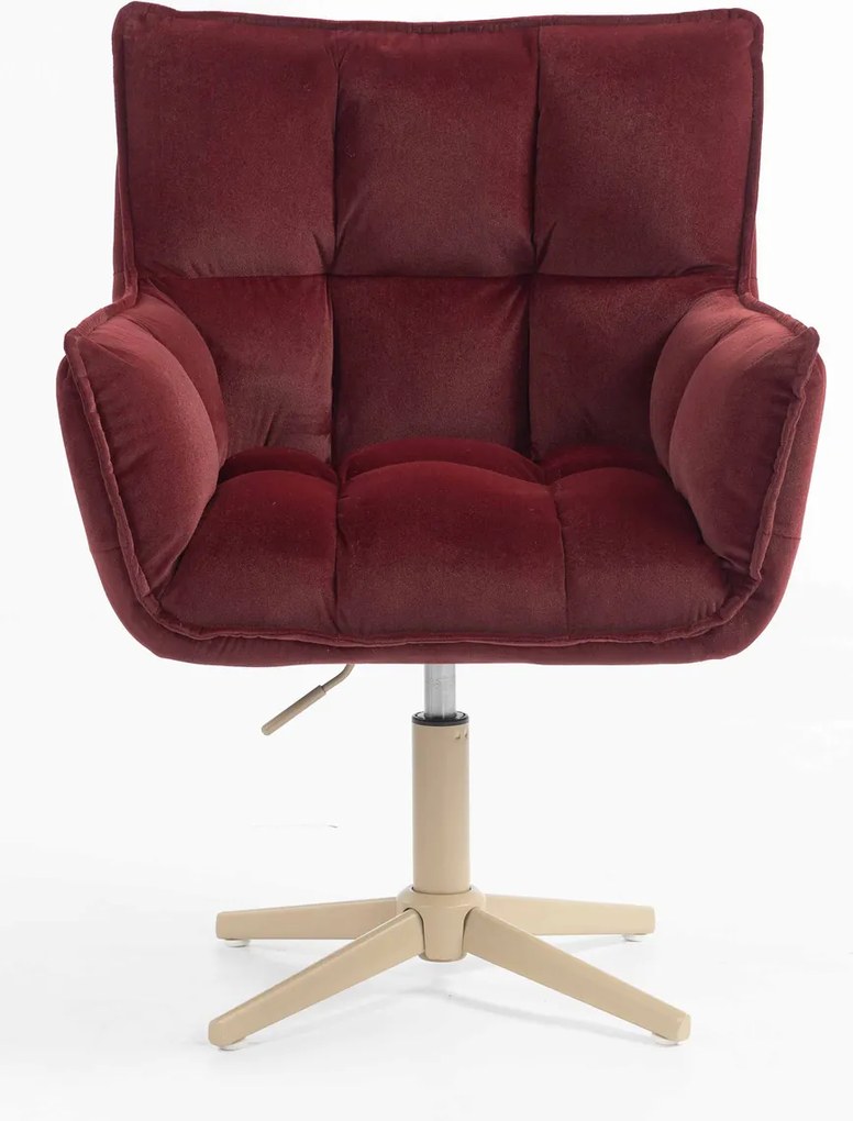 HR560CROSS Scaun Catifea Bordo Merlot cu Bază Crem