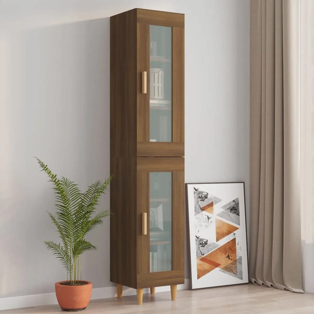 3115411 vidaXL Dulap înalt, stejar maro, 34,5x34x180 cm, lemn prelucrat