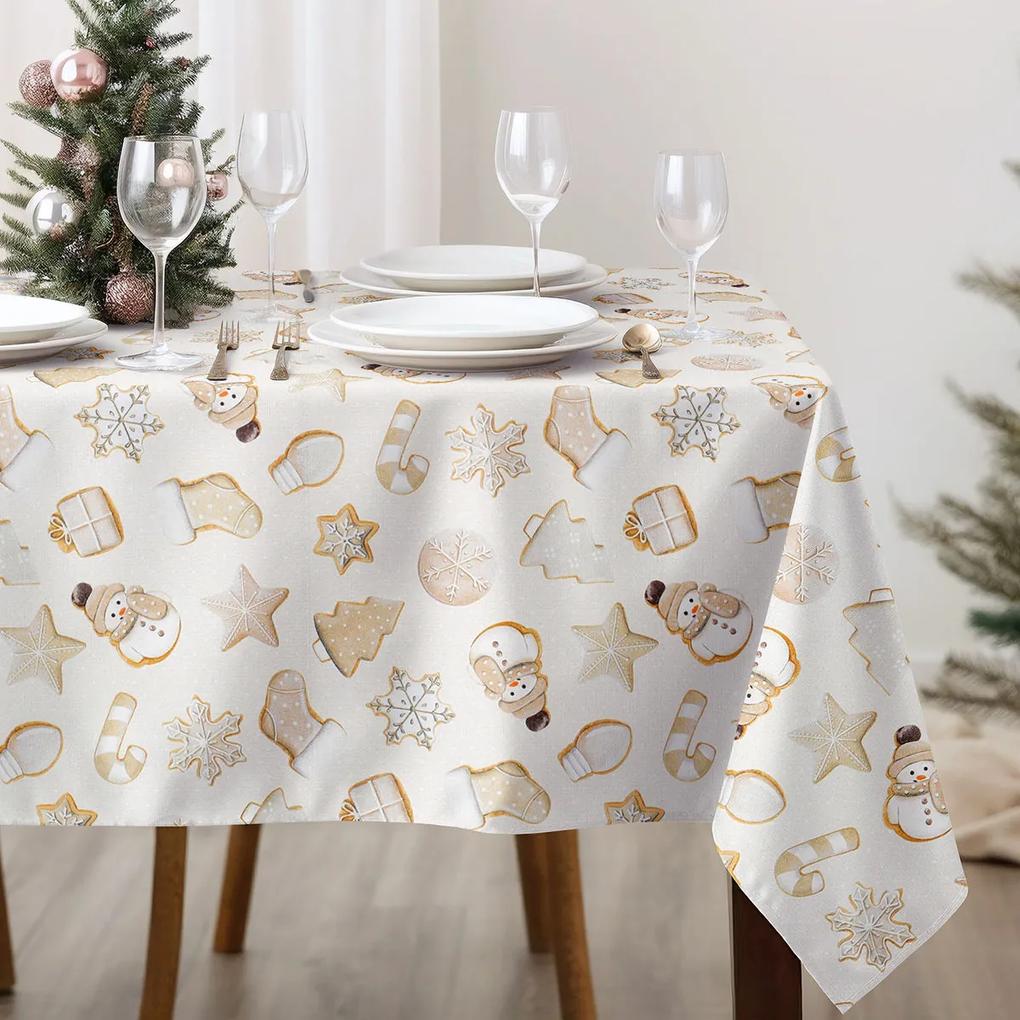 Goldea față de masă decorativă loneta - turtă dulce de crăciun 100 x 100 cm