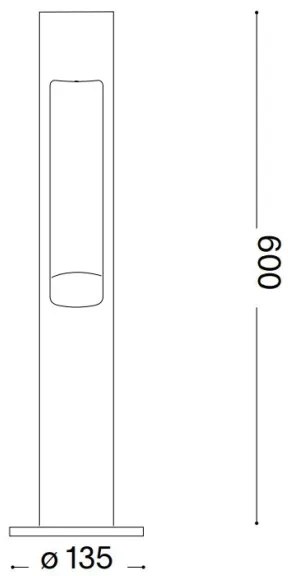 Lampă de exterior Ideal Lux ACQUA 1xG9/15W/230V 60 cm IP44 antracit