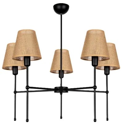 Candelabru cu tijă MADELA, 5xE14/40W/230V, iută/negru