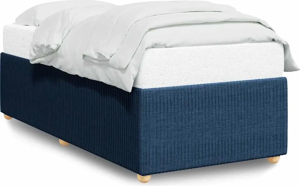 vidaXL Cadru pat fără saltea țesătură albastră 90x200 cm